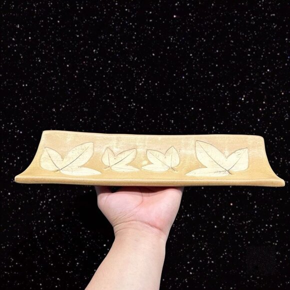 Cracker Tray Platter by Country Originals Oak Leaf Design Pottery Colombia 14”L - Picture 2 of 12